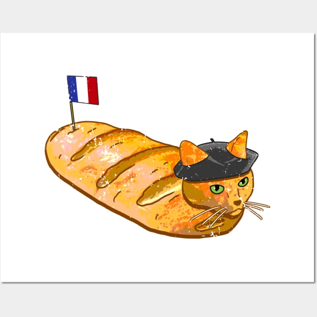 French Bread Cat Loaf Wall Art by CCDesign